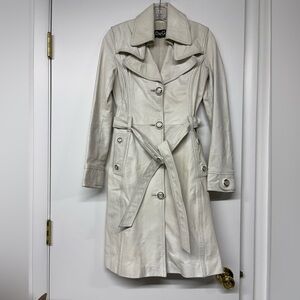 Dolce & Gabbana White Leather Coat SC0002/TELBO SZ 38
